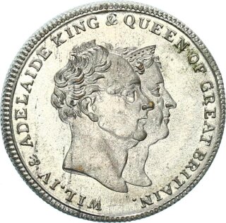 Großbritannien William IV. Medaille 1830 Krönung William IV. & Adelaide Bronze pfr., vz-stgl.
