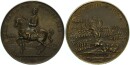 Brandenburg-Preußen Friedrich II. der Große Medaille 1757 Schlachten Roßbach u. Lissa, Wiedereinnahme Breslau Bronze vz-stgl.