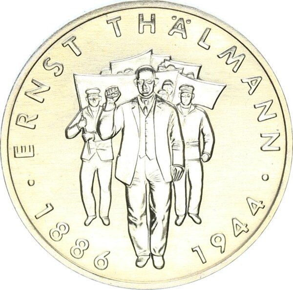 DDR Gedenkmünze 10 Mark 1986 A Ernst Thälmann Exp. (Exportqualität) pfr., stgl. Jäger 1608