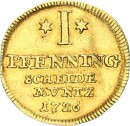Braunschweig-Calenberg-Hannover Georg I. Ludwig als Georg I. König von Großbritannien Goldabschlag zu einem Dukaten 1726 Clausthal Gold ss