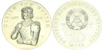 DDR Gedenkmünze 10 Mark 1988 A Ulrichs von Hutten Silber pfr., stgl. Jäger 1622