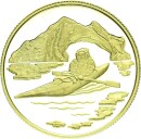 Kanada Elizabth II. 100 Dollar 1980 Kajak Gold PP