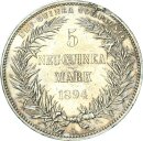 Deutsch-Neuguinea 5 Mark 1894 A Paradiesvogel Silber ss+...