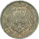 Preußen Wilhelm II. 3 Mark 1915 A Mansfeld Silber...