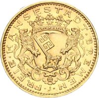 Bremen Stadt 20 Mark 1906 J PCGS MS67 TOP POP Gold pfr.,...