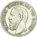 Baden Friedrich I. 2 Mark 1892 G Variante Silber s-ss...