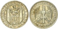 Weimarer Republik 3 Reichsmark 1928 D Dinkelsbühl Silber f. stgl. Jäger 334