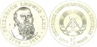 DDR Gedenkmünze 5 Mark 1977 A Friedrich Ludwig Jahn pfr., f. stgl./stgl.