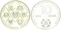 DDR Gedenkmünze 10 Mark 1975 A Warschauer Vertrag, Exp. (Exportqualität) pfr., f. stgl.