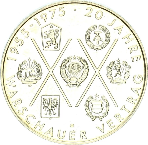 DDR Gedenkmünze 10 Mark 1975 A Warschauer Vertrag, Exp. (Exportqualität) pfr., stgl.