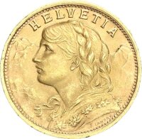 Schweiz Eidgenossenschaft 20 Franken 1935 LB Helvetia, Vreneli Gold f. stgl.