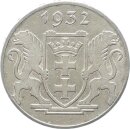 Danzig Freie Stadt 5 Gulden 1932 (A) Krantor Silber f. vz...