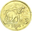 Deutsch-Ostafrika 15 Rupien 1916 T (Tabora) Elefant Gold vz+ Jäger 728a