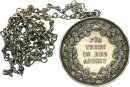Sachsen Königreich Albert Verdienstmedaille FÜR TREUE IN DER ARBEIT, tragbare Medaille mit Kette Silber ss-vz