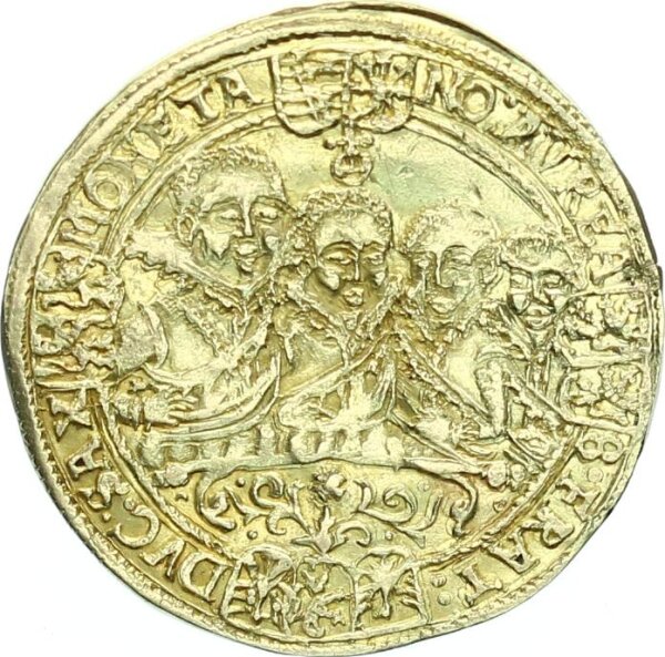 Sachsen-Weimar-Eisenach Herzogtum Johann Ernst und seine sieben Brüder Goldgulden 1614 Saalfeld Variante gold ss+