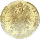Bayern Ludwig II. 20 Mark 1873 D PCGS MS65 Gold stgl....