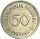 BRD Kursmünze 50 Pfennig 1950 J (Hamburg) leicht dezentriert, Randstab ungleichmässig Kupfer-Nickel ss-vz