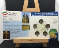 Deutschland Gedenkmünzenset 2 Euro 2011 A,D,F,G,J Nordrhein-Westfalen stgl., bfr.