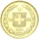 Schweiz Eidgenossenschaft 20 Franken 1895 B Helvetia Gold...