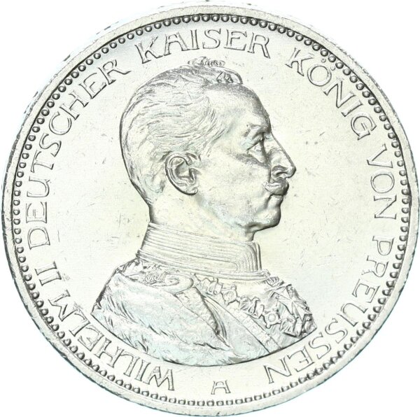 Preußen Wilhelm II. 5 Mark 1913 A in Uniform silver vz/stgl.