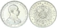 Preußen Wilhelm II. 5 Mark 1913 A in Uniform silver vz/stgl.