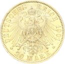Mecklenburg-Schwerin Friedrich Franz IV. 20 Mark 1901 A Gold vz+/f. stgl. Jäger 234