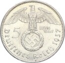 Drittes Reich 5 Reichsmark 1937 A Paul von Hindenburg mit...
