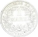 Kaiserreich 1 Mark 1891 D großer Adler Silber ss...