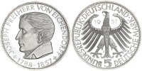 BRD Gedenkmünze 5 DM 1957 J Freiherr von Eichendorff silver PP