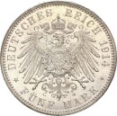 Anhalt Friedrich II. 5 Mark 1914 A Silberhochzeit Silber...