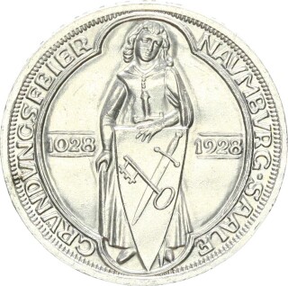 Weimarer Republik 3 Reichsmark 1928 A Naumburg Silber vz+/stgl. Jäger 333