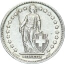 Schweiz Eidgenossenschaft 2 Franken 1947 B (Bern) Silber ss+