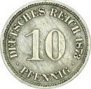 Kaiserreich 10 Pfennig 1873 A kleiner Adler, erstes 10...