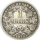 Kaiserreich 1 Mark 1878 G kleiner Adler Silber s+...
