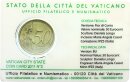 Vatikan Kursmünze Papst Bendedikt XVI. 50 Cent 2011 Coincard Nr.2 stgl., bfr.