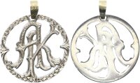Schmuck 3 Mark gehenkelt als Kettenanhänger Silber