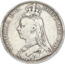 Großbritannien Victoria 1 Crown 1890 London Silber s-ss