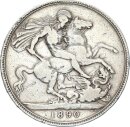 Großbritannien Victoria 1 Crown 1890 London Silber...