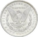 USA Morgan Dollar 1882 CC (Carson City) + alter Händlerzettel Silber f. stgl.