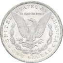 USA Morgan Dollar 1883 CC (Carson City) + alter Händlerzettel Silber f. stgl.