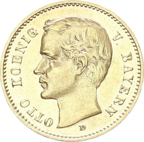 Bayern Otto 10 Mark 1909 D gold pfr., f. stgl./stgl.