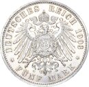 Sachsen-Weimar-Eisenach Wilhelm Ernst 5 Mark 1903 A Silber vz Jäger 159