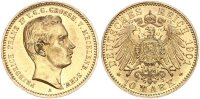 Mecklenburg-Schwerin Friedrich Franz IV. 10 Mark 1901 A Gold pfr., stgl. Jäger 233
