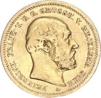Mecklenburg-Schwerin Friedrich Franz II. 10 Mark 1872 A...