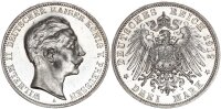 Preußen Wilhelm II. 3 Mark 1912 A Silber pfr., f. stgl./stgl. aus EA Jäger 103