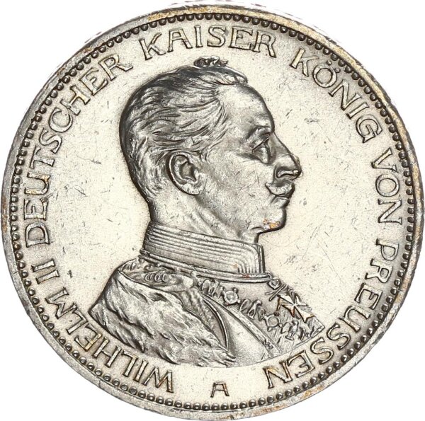 Preußen Wilhelm II. 3 Mark 1914 A Regierungsjubiläum silver vz/f. stgl.