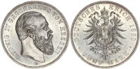 Hessen Ludwig IV. 5 Mark 1888 A Silber vz+/f. stgl. aus EA Jäger 69