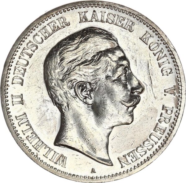 Preußen Wilhelm II. 5 Mark 1888 A Dreikaiserjahr silver ss+/vz