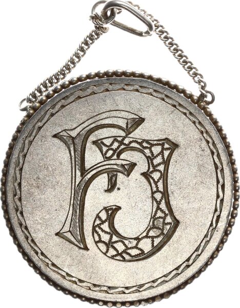 Schmuck 5 Mark 1904 Kaiserreich gehenkelt als Kettenanhänger & graviert Silber