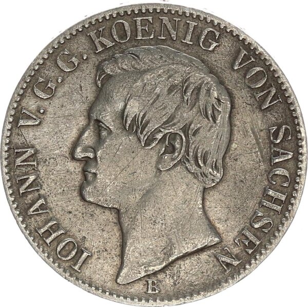 Sachsen-Albertinische-Linie Johann Ausbeutetaler 1862 B silver ss